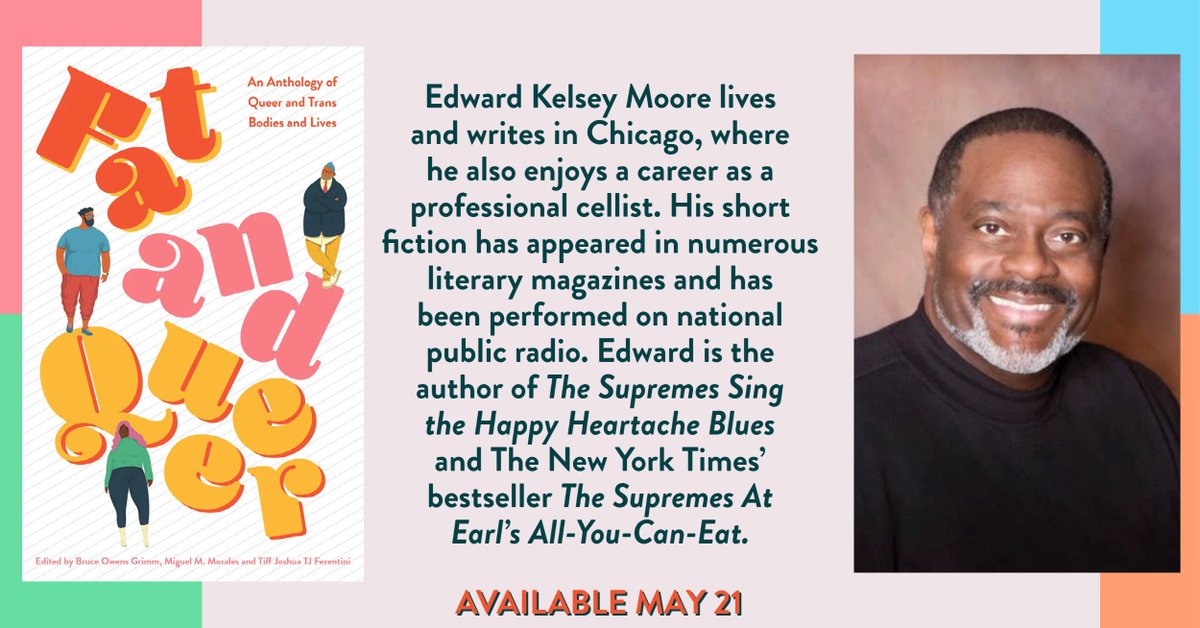 FATandQUEER's tweet photo. Meet our fabulous contributor @edkmoore whose piece "Lessons Learned and Unlearned" is featured in @FATandQUEER.
Editors @bruceowensgrimm @TrustMiguel @Ferenteeny published by @JKPGender Available May 21!
Preorder/order at https://t.co/yAQI0iRGPq
#FATandQUEER #FATandTRANS #FatLit https://t.co/csSn4aBWmH