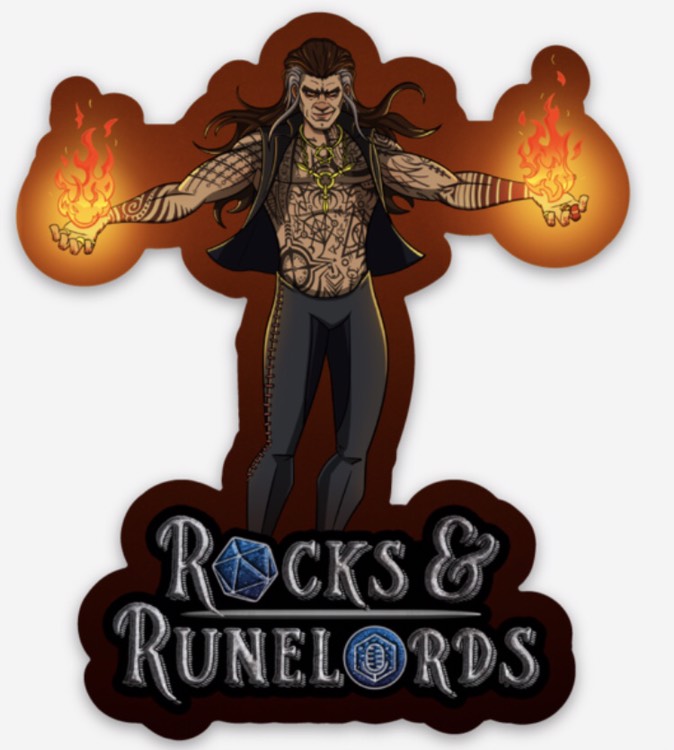 Been stocking up on some new <a href="/RandRpod/">Rocks and Runelords Podcast</a> stickers for our patrons! Check out Vanak! 
<a href="/stickermule/">Sticker Mule</a>'s die cut are the best.  
#rpg #letitburn #actualplay