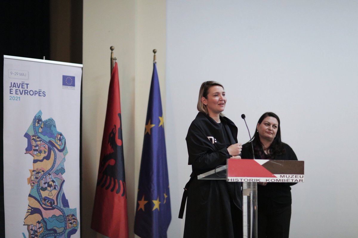 EUinAlbania's tweet photo. The urban history of #Shkodra, #Tirana &amp; #Korça brought in a documentary produced by #Argjiro is being screened at the National Museum. This is one of the 10 documentaries on🇦🇱cultural heritage funded by the #EU🇪🇺. Follow our #EuropeWeeks2021 to get to know the next screening🙂! https://t.co/nFPvYkQQI4