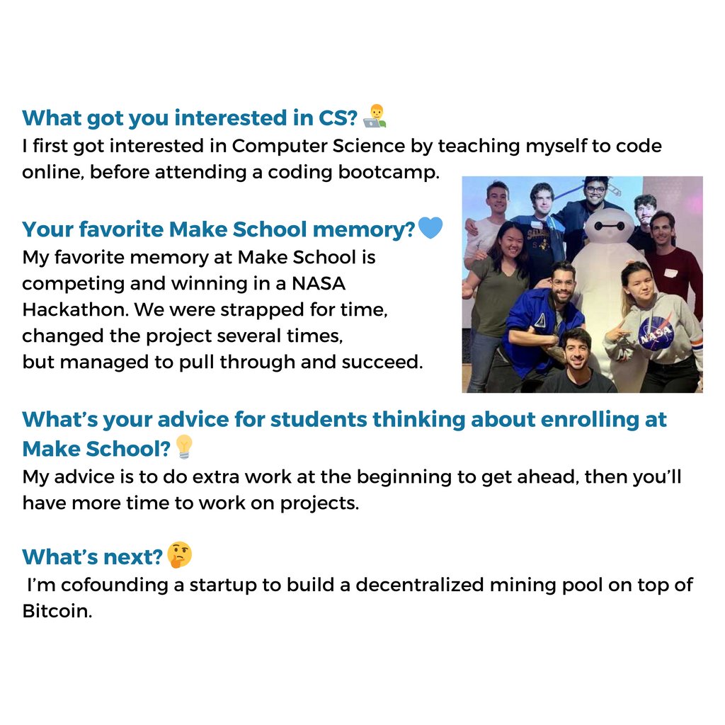 "My advice(for students) is to do extra work at the beginning to get ahead, then you’ll have more time to work on projects."
~ Jaeson Booker, Graduating Class of 2021🎓

Jaeson, we are very excited for what the future holds for you and your startup💙

#college #grad⁠ #technology