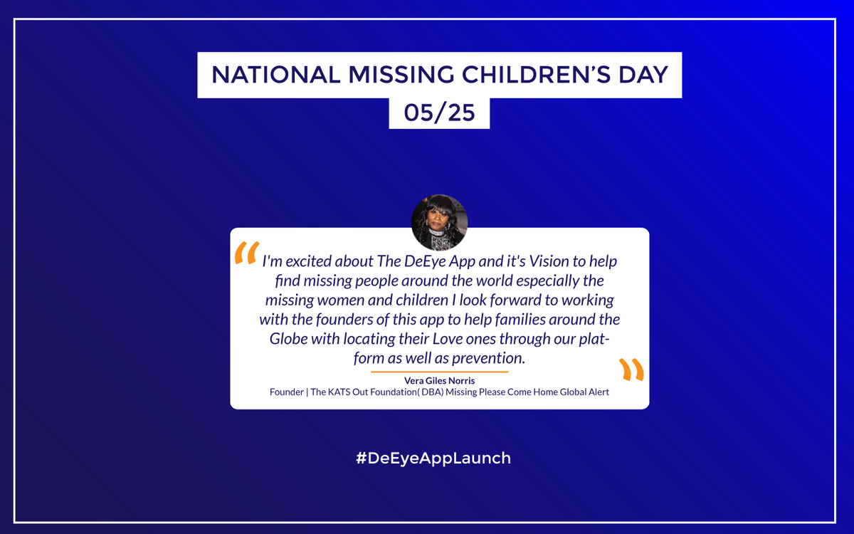 DeEyeApp's tweet photo. The buzz is growing!  Visit https://t.co/v4BfgE7jlv to see why.
.
.
.
#DeEyeAppLaunch
#DeEye
#DeEyeApp
#MissingChildren
#NationalMissingChildrensDay
#MissingChild
#MissingPersons
#AppLaunch
#App https://t.co/ipcrGoZnk8