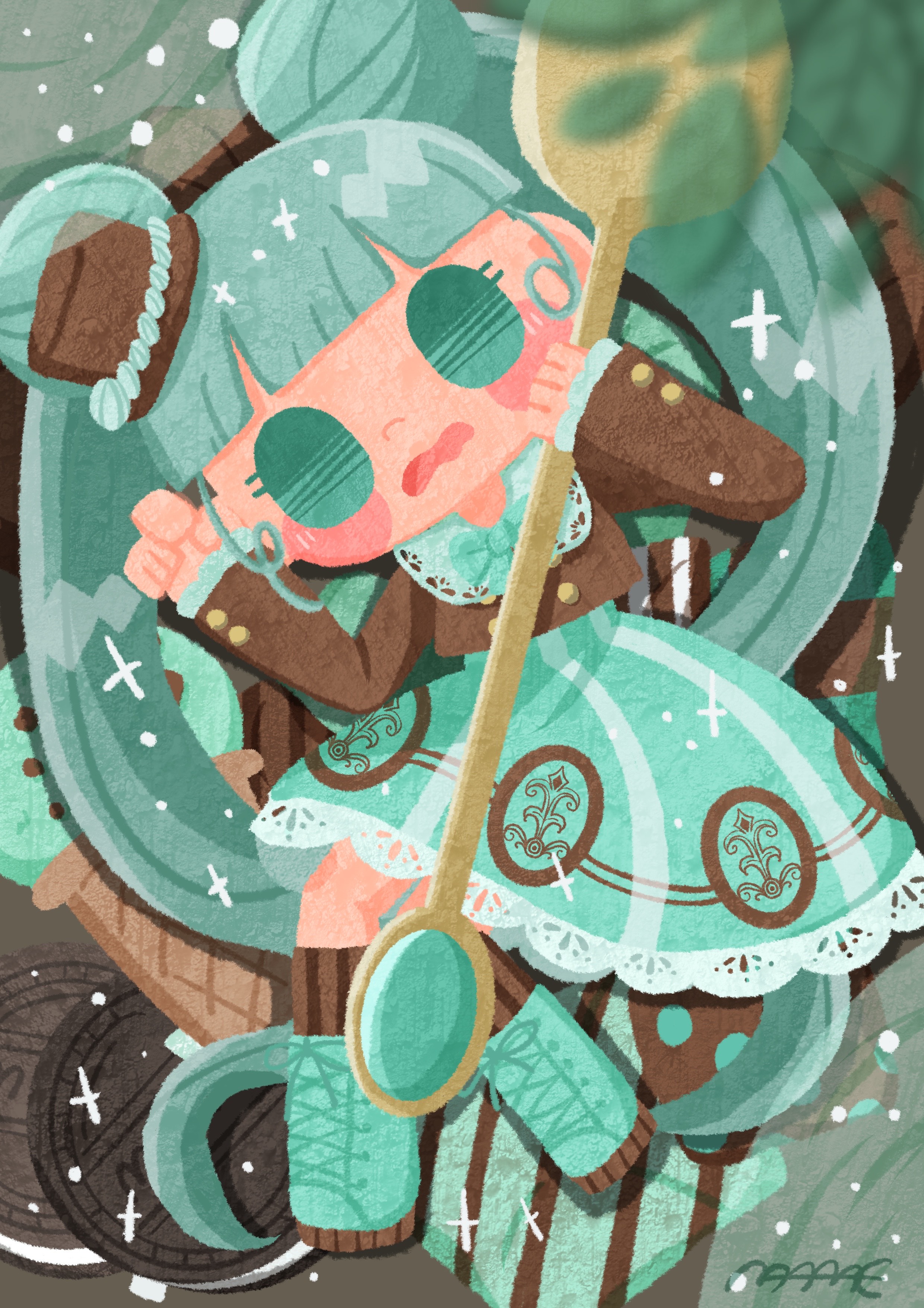 えんどうまめ子 チョコミント擬人化 1番好きな味です まめの5月絵 チョコミント イラスト Illustration チョコレートミント T Co Te6ip6u9rw Twitter