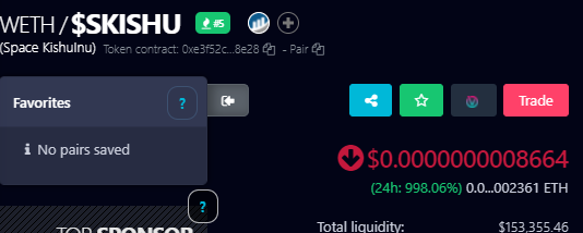 SpaceKishuInu's tweet photo. #5 TRENDING ON DEXTOOLS! Don't miss out ;)

https://t.co/63MmmhRtNU
https://t.co/fnUbu0LUtU https://t.co/gZdHY4q1wl