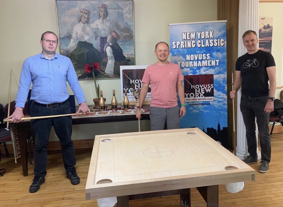 APildegovics's tweet photo. #NYC 🍎Spring Classics 2021  Tournament 🏆 in a Latvian 🇱🇻 national sports #novuss  (aka #koroona #korona or pocket billiard) is back! Thanks 🙏 to ⁦the NY Chapter of ⁦@DaugavasVanagi⁩ for hosting more than 20 players from Latvia, NY, NJ, DC, Chicago and LA. https://t.co/QshbHFUXf1