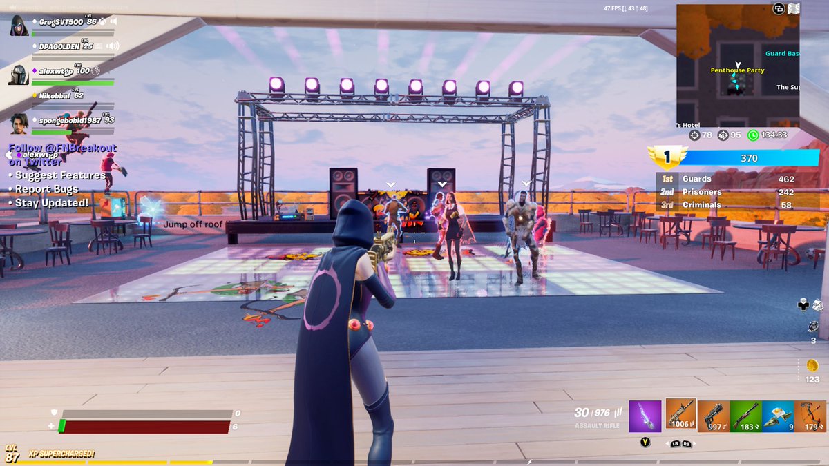 GregSVT500's tweet photo. @FNBreakout @EpicGames Hard to get money as a guard when you have a bunch of criminals camping the penthouse all the time. It’s annoying honestly. Should be some sort of cool down or time limit players can be in the penthouse. Would love to see some changes to this. Love the game tho! https://t.co/K6Qw3rRbLB