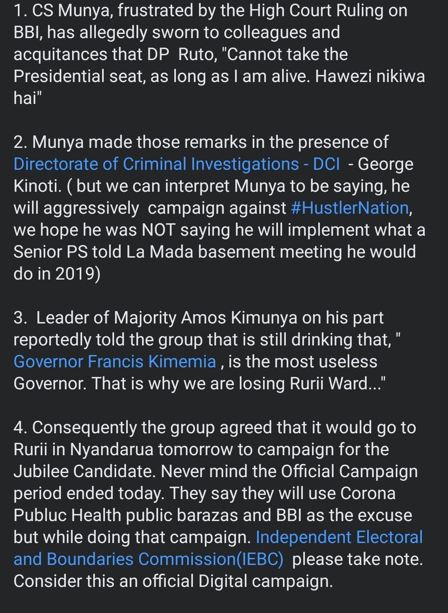 OleItumbi's tweet image. The Hustler Nation Intelligence Bureau ( HNIB) has some late night updates: