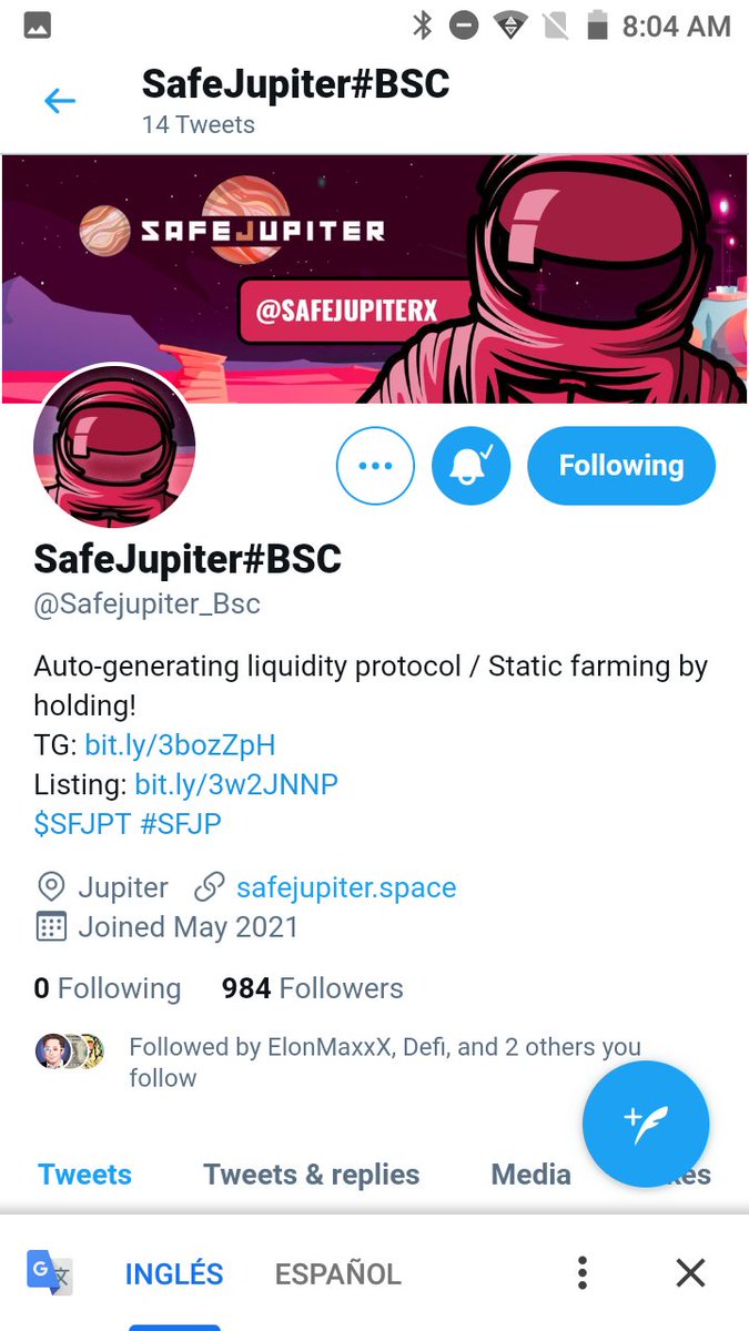 fer29257855's tweet photo. @Safejupiter_Bsc #SafeJupiter
@ElecMonim
@CaroraAjss
@AlberHerAc
@MARFER08851091
@deglis2010
BSC address:
0xCd8a286b50367FEF0502642a89E278fE150f45F0
#BSC #BNB #Airdrop #BinanceSmartChain https://t.co/inZ2Hges6R