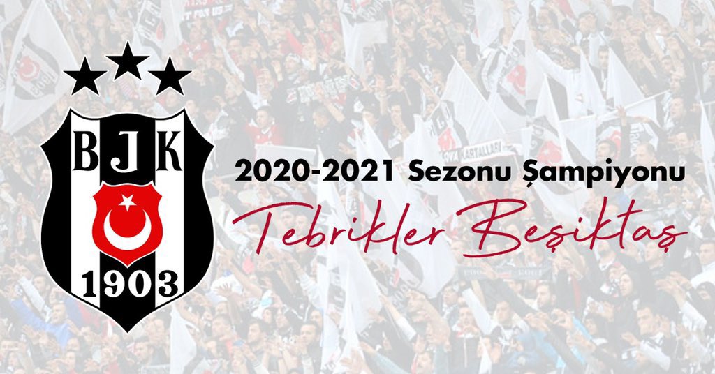 Tebrikler <a href="/Besiktas/">Beşiktaş JK</a> 💕🏆👏👏👏
Süper Lig'de 2020-2021 Sezonu Şampiyonu <a href="/Besiktas/">Beşiktaş JK</a> 'ı kutluyorum. Bir Beşiktaş taraftarı olarak zor bir yılda, Pandemi şartlarında aldığımız bu şampiyonluğun haklı gururunu yaşıyoruz. 
#SampiyonBesiktas #GSvBJK #GÖZvBJK