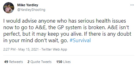 TheCraneReport's tweet photo. This arch-#covidiot is right up there with the #YeadonCampaign/#PCRClaims/#PatrickFagan's #emptyhospital campaign. Why? For calling for people to bypass their #GP and go straight to #AandE
#CovidConspiracies #Covid19UK #Covid19 https://t.co/RpPz5y47pE