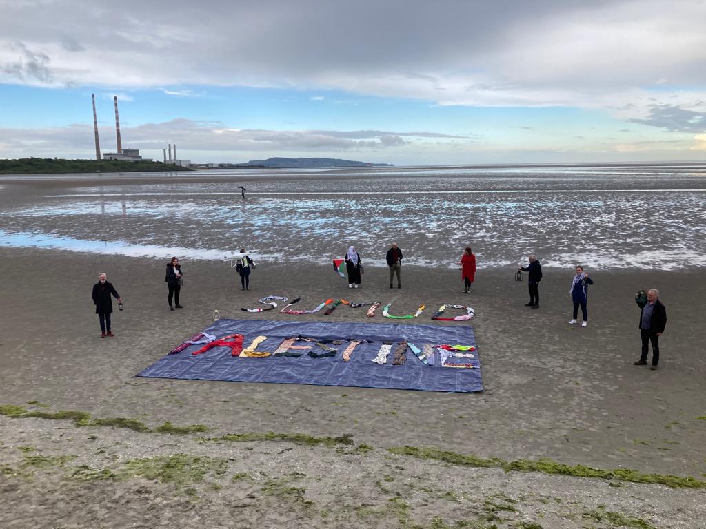 Solidarity from #sandymount strand, Dublin Ireland, to the people of Palestine 🇵🇸 #sumud #GazaUnderAttack #SaveSheikhJarrah #FreePalestine
