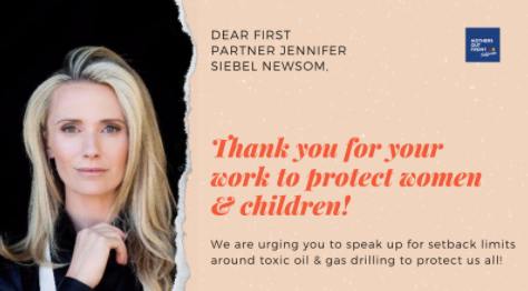 MomsOutFrontCA's tweet photo. .@JenSiebelNewsom, thanks for helping kids access state parks in the #MayRevise budget! Now will you champion the safety of kids &amp; adults who live near toxic drilling? Be our #SetbacksAdvocate &amp; urge a moratorium on drilling within 2500' of homes, schools &amp; other sensitive sites! https://t.co/CMIgW0a9gz