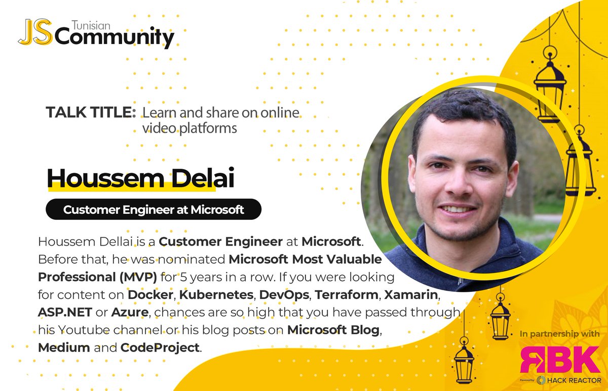 TunisianJS's tweet photo. We are starting in few minutes. 💛🖤
Check your email if you have registered so you can participate in the Google Meet event.

Check our on youtube:
https://t.co/6mqhJfdAK3

And you can post some question at this link:
https://t.co/u4oBDiPOMx

#JSCommunityTUN #AidTalk https://t.co/EZ756jmw0B
