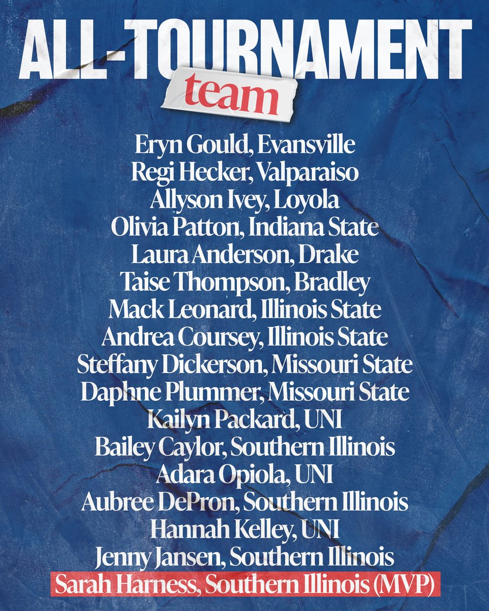 MVCsports's tweet photo. 🥎#MVCsoftball All-Tournament🥎

Here's a look at the #MVCsoftball All-Tournament Team, highlighted by Tournament MVP Sarah Harness of @SIU_Softball ⬇️ https://t.co/VOuXDZ3Hh2