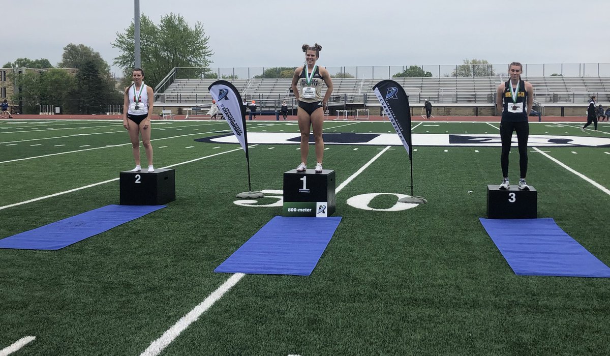 BVUTrackField's tweet photo. @jadyn_forbes puts herself on the podium with her second PR in the 800 in 2 days! She ran a time of 2:19.32 to place 3rd! https://t.co/b08EXCijfv