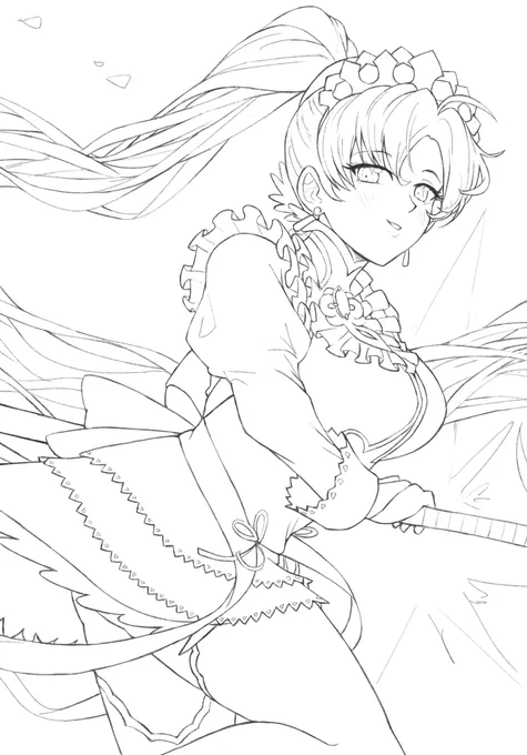 Maid Lyn sketch for @OrmilleF birthday! 