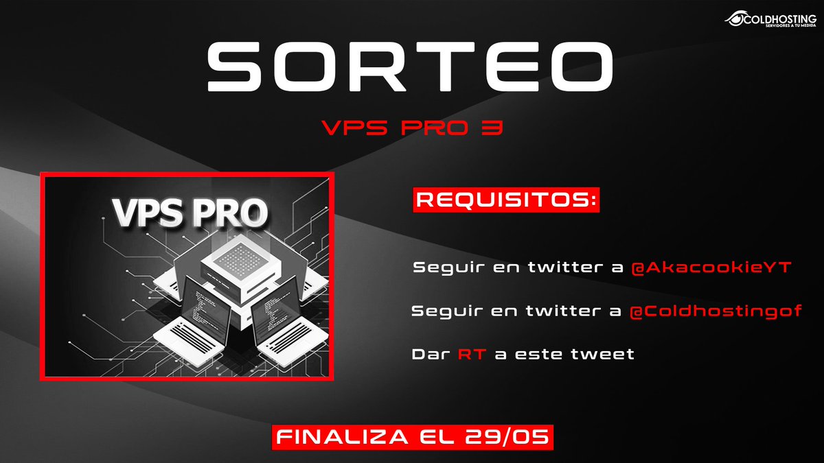 Galletaa__'s tweet image. #Sorteo | VPS PRO 3

¡Hoy sorteamos un servidor virtual privado de la mano de @ColdhostingOf⭐

Requisitos:

1. Dar MG ❤️ y RT 🔄 a este tweet

2. Seguir a @AkaCookieYT                                         

3. Seguir a @ColdhostingOf 

¡Suerte a todos!☘️
