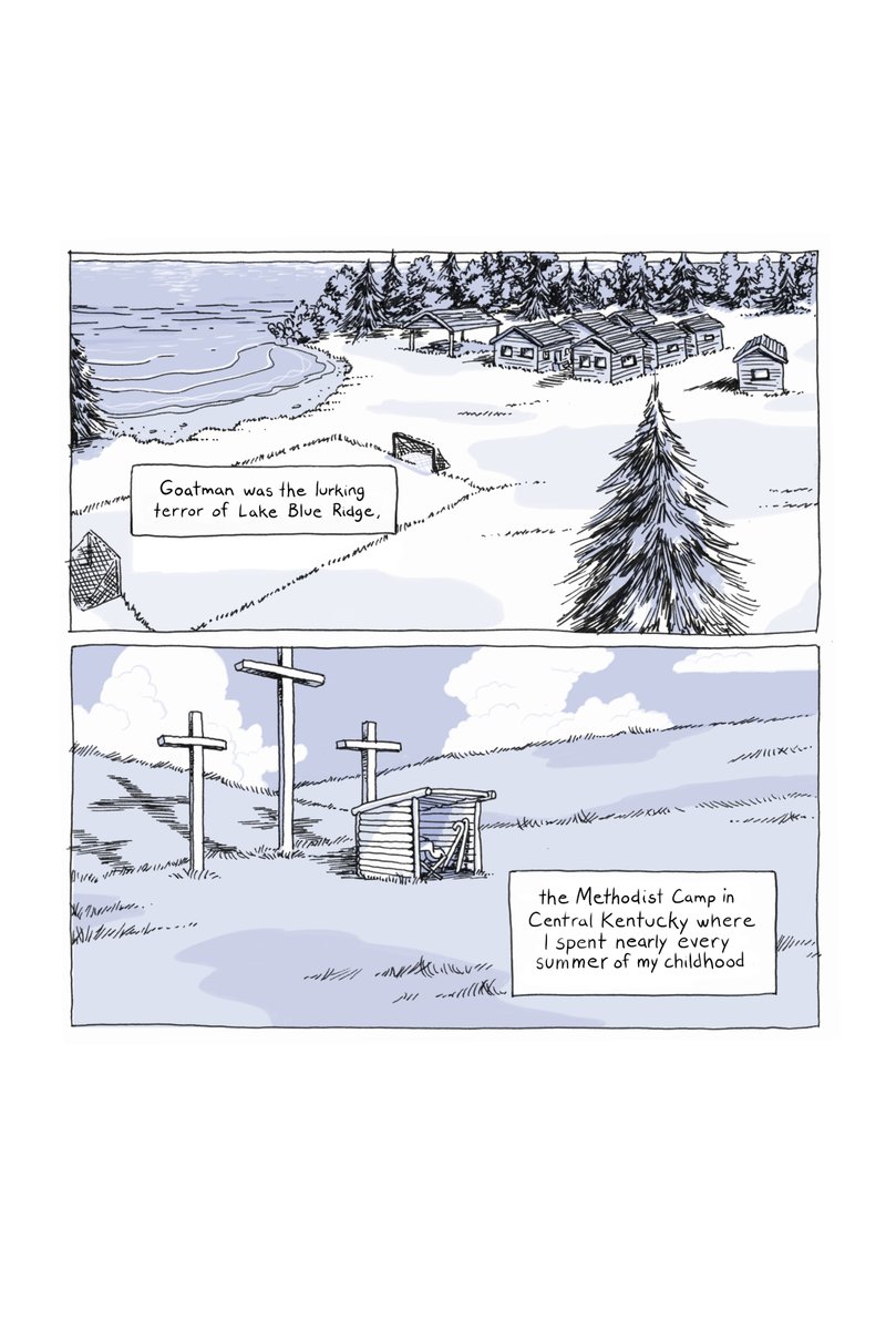 coreywaite's tweet image. Pages from &quot;Bad Love,&quot; a Kentucky church camp comic featuring The Goatman. Illustrated by @JohnVestevich and written by me. Full comic behind link:

coreywaite.com/comic

#sequentialsaturday