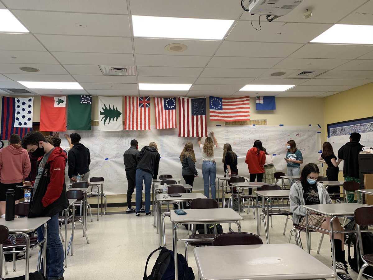 WhBotelho's tweet photo. Had to cover up walls for MCAS, so let’s write messages to cathartically say goodbye to COVID, masks, et al #WHPantherPride https://t.co/AoB6A4uONg