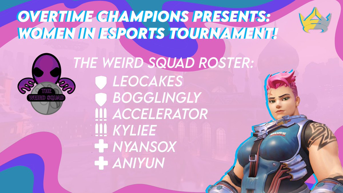 Our team is on stream right now in the Women in Gaming Tournament, come watch them compete at: twitch.tv/overtimechampi…
<a href="/OTChamps/">Overtime Champions</a>

Credit for the graphic to: <a href="/kahlow_/">lynch 🤖</a>