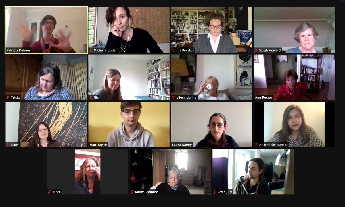 Last session of the Advanced Creative Writing: Non-Fiction diploma group at @Cambridge_ICE. An eye-opening, mind-expanding course of study &amp; writing. Infinite gratitude <a href="/MidgeGillies/">Midge Gillies</a> <a href="/PatriciaDebney/">Patricia Debney</a> <a href="/DerekNiemann/">Derek Niemann</a> <a href="/Miranda_J_Doyle/">Miranda Doyle</a>