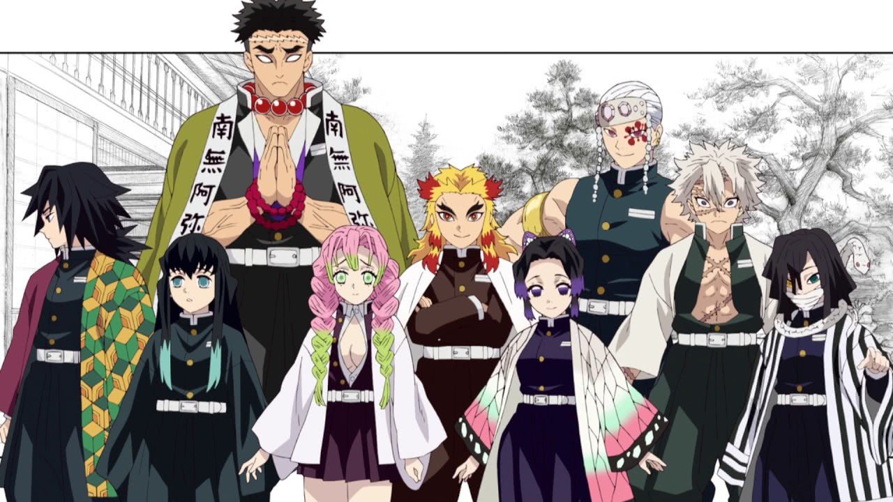 Sommelier de Anime 🍷 on X: Os caçadores de oni fazem parte de uma  organização, que por si só também é cheia de hierarquias, e para simbolizar  esse grupo todos os personagens