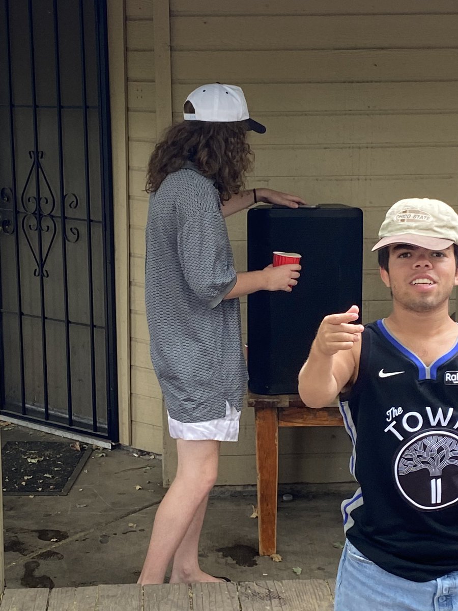 Love how girls spend a bunch of time getting ready to pull up to a party for guys to look like this