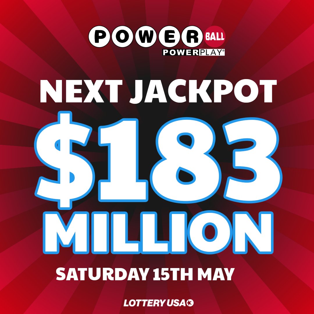 Tonight's Powerball draw is almost here, with an estimated $183 million jackpot! Are you ready?

Remember to visit Lottery USA after the draw to check the numbers: https://t.co/uBA14pM335

#Powerball #lottery #lotterynumbers https://t.co/gnsIbFzHTt
