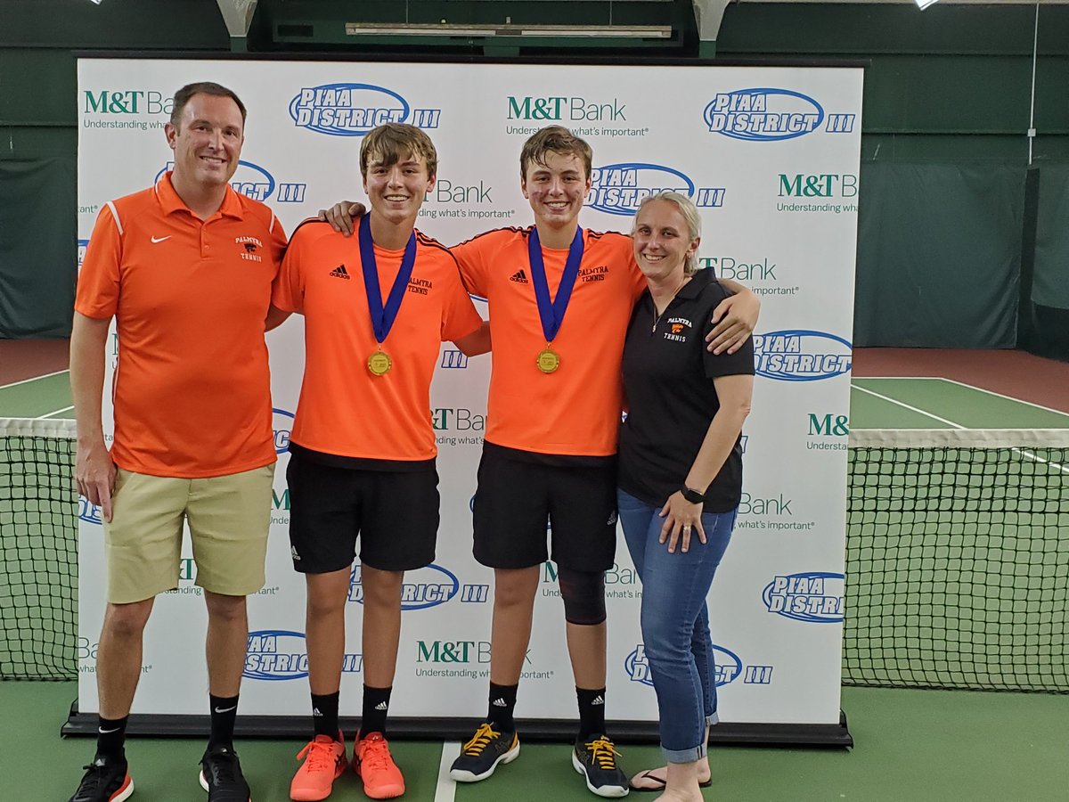 PalmyraSchools's tweet photo. Mahaffey/Mahaffey- PIAA District III Doubles Champions. https://t.co/eYxUnjzjyD
