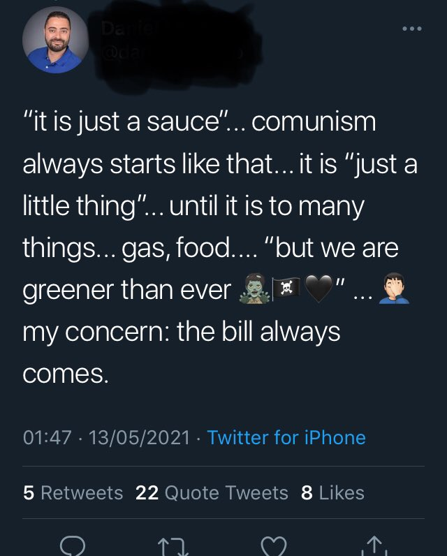 RightWingCope's tweet photo. the right is melting down over there being a limit on how much chickfila sauce they can get https://t.co/RndjBA5FKZ