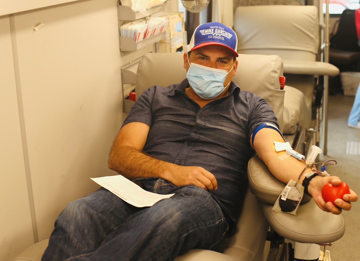 mikegarcia1776's tweet photo. Today I was proud to join nearly 50 volunteers in donating blood for Henry Mayo Hospital and City of Hope. With the pandemic causing a severe nationwide blood shortage, I'm proud of what Team Garcia was able to do to make sure we support those in need! #Charity #SaturdayofService https://t.co/ots3jQYoiT