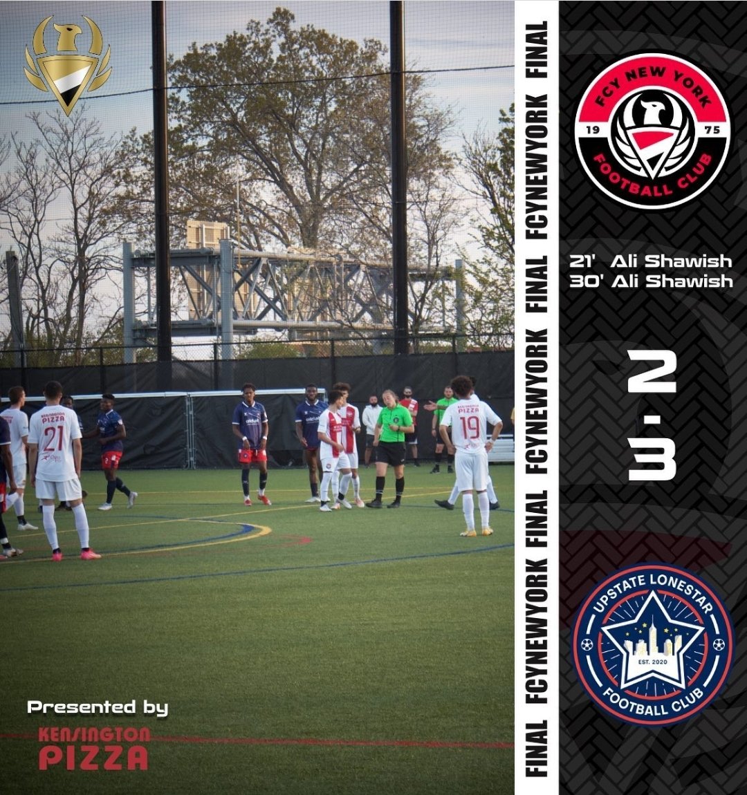 Final score FCY New York 2 - 3 Upstate Lone Star. 
G: Ali S. 21' 30'

Highlights: mycujoo.tv/view/event/cko…

<a href="/fcynewyork/">FCYNEWYORK</a>