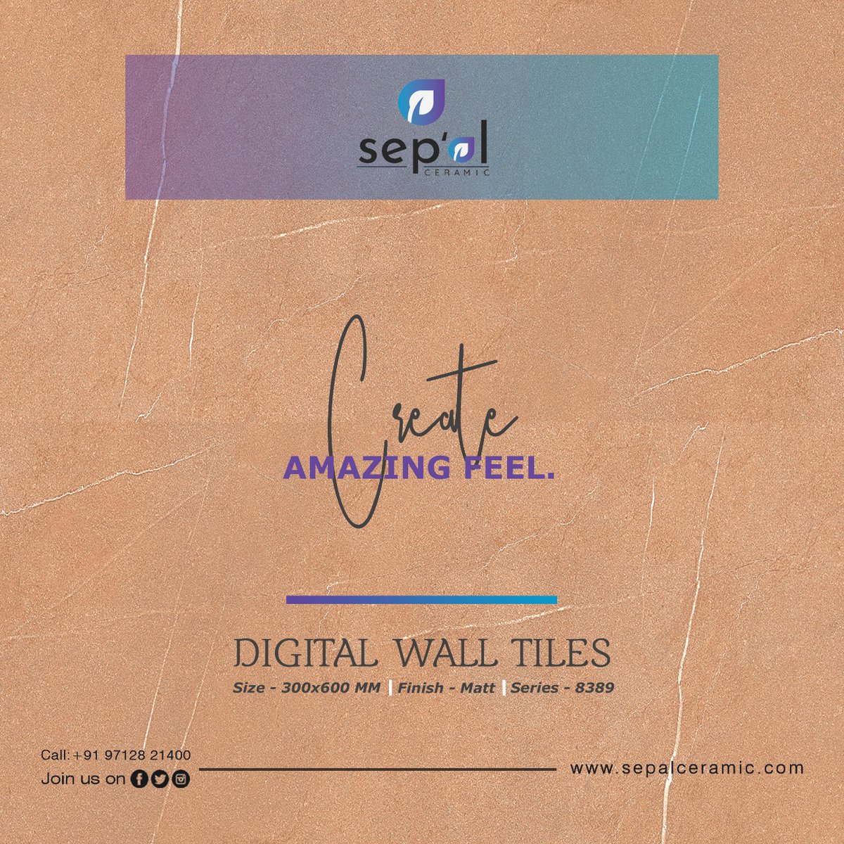 SepalCeramic's tweet image. 𝐒𝐞𝐩𝐚𝐥 𝐂𝐞𝐫𝐚𝐦𝐢𝐜

𝐃𝐢𝐠𝐢𝐭𝐚𝐥 𝐖𝐚𝐥𝐥 𝐓𝐢𝐥𝐞𝐬 
𝟑𝟎𝟎𝐗𝟒𝟓𝟎𝐦𝐦 | 𝟑𝟎𝟎𝐗𝟔𝟎𝟎𝐦𝐦 

𝐂𝐚𝐥𝐥:- +𝟗𝟏 𝟗𝟕𝟏𝟐𝟖 𝟐𝟏𝟒𝟎𝟎
𝐰𝐞𝐛:- 𝐰𝐰𝐰.𝐬𝐞𝐩𝐚𝐥𝐜𝐞𝐫𝐚𝐦𝐢𝐜.𝐜𝐨𝐦 

#Sepal #Sepalceramic #Sepaltiles #vitrified #manufacturing #tiles #ceramics #matt