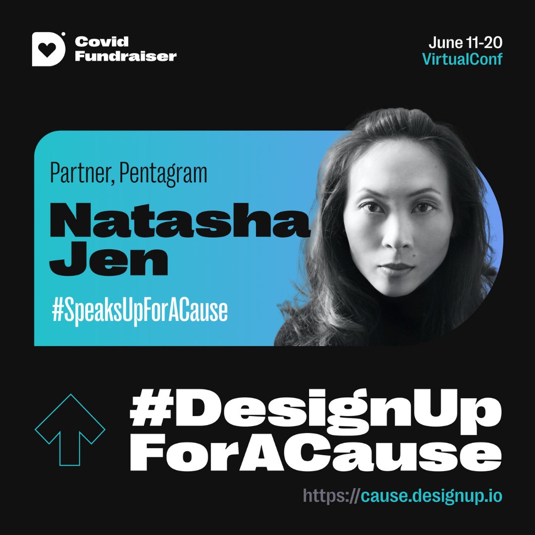 🎙 <a href="/njenworks/">Natasha Jen</a> at #DesignUpForACause 🎙

Natasha is an award winning designer, educator &amp; one of the youngest partners at Pentagram. <a href="/WIRED/">WIRED</a> named her one of nine Designers Who Matter (2014).

Hear her live at #DUp21 Virtual Conference June 11-20 cause.designup.io