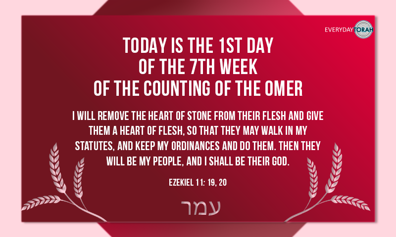 EverydayTorah's tweet photo. Today is the 1st day of the 7th week of the counting of the Omer.

Ezekiel  11:19, 20
.
.
.
.
#EverydayTorah #Omer #Counting #Heart #Stone#WalkInMyStatutes #KeepMyOrdinances #DoThem #Ezekiel11 #tk https://t.co/VTnb81tf9t