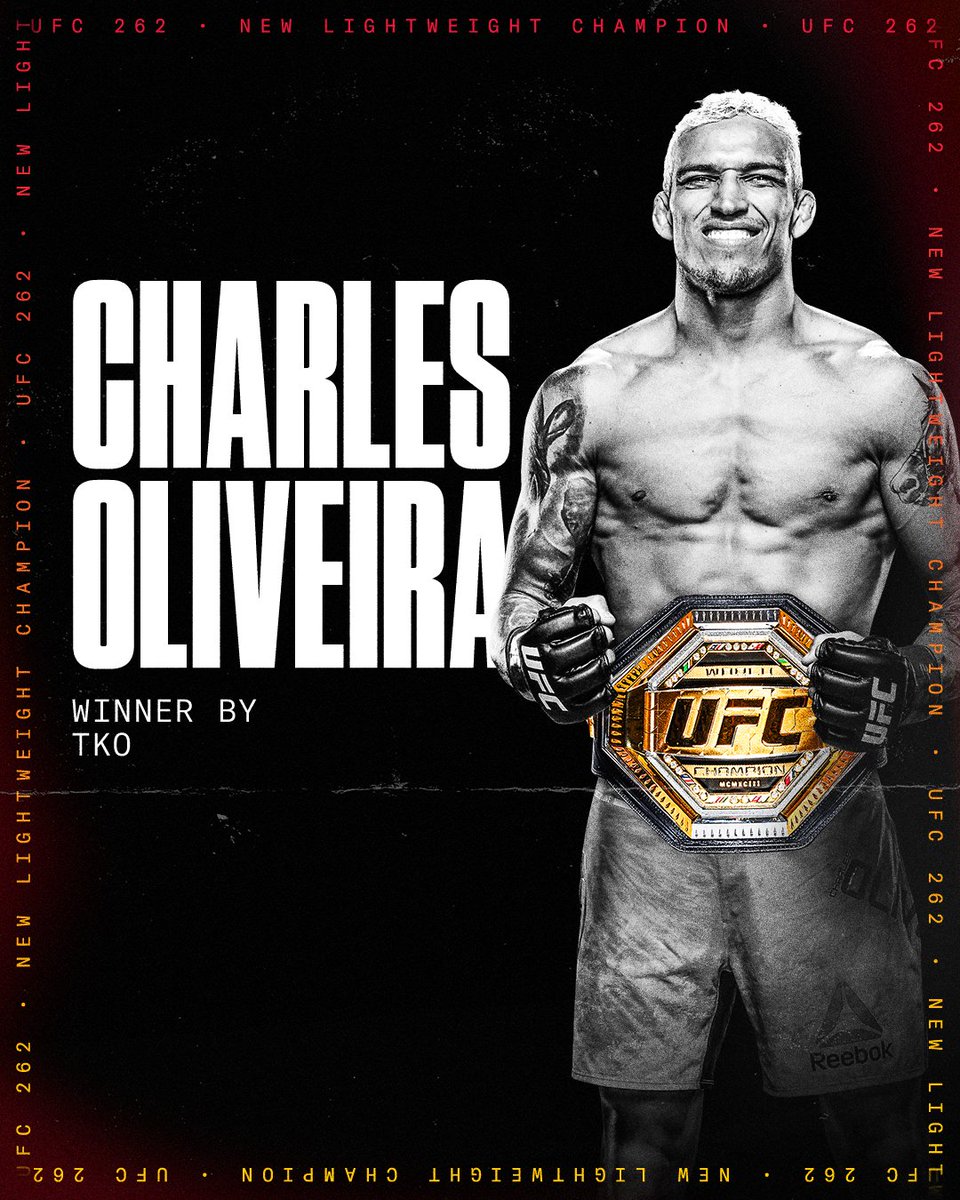 ESPNDeportes's tweet photo. ¡@CharlesDoBronxs es el nuevo campeón del peso ligero!  💪 🔥 🇧🇷 

#UFC262 https://t.co/K6NYFz1rHa