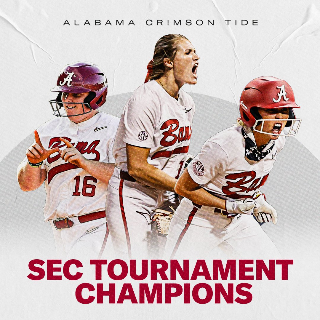 ALABAMA WINS THE SEC TOURNAMENT! 

The sixth #SECSB title in <a href="/AlabamaSB/">Alabama Softball</a> history 🐘🏆