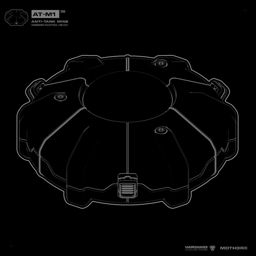 moth3r's tweet photo. HARDWAR3 INDUSTRIES™ AT-M1 #ATmine #declassified #b3d #cad #moi3d #fusion3d https://t.co/c2VujMIZVO