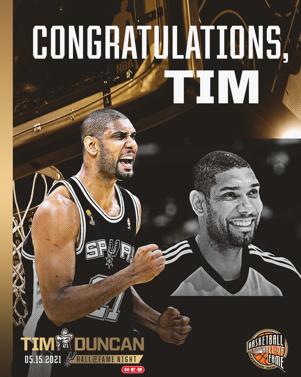 It's official. Welcome to the Hall of Fame, Tim! 👏 

#TDHoF | #20HoopClass