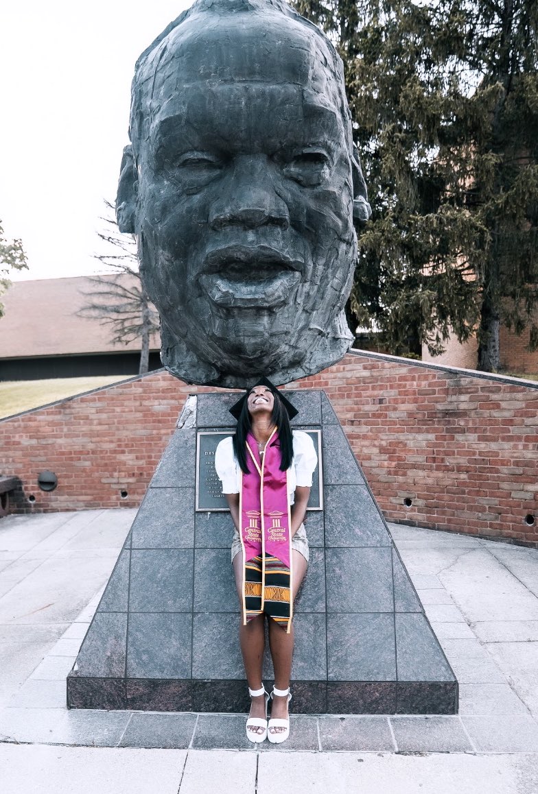 __HypeMan__'s tweet photo. Ms. I Bet You Won’t over &amp; out 🎤🎓Thank You Central State University!❤️💛 #Centralian https://t.co/tG8eio4nDg