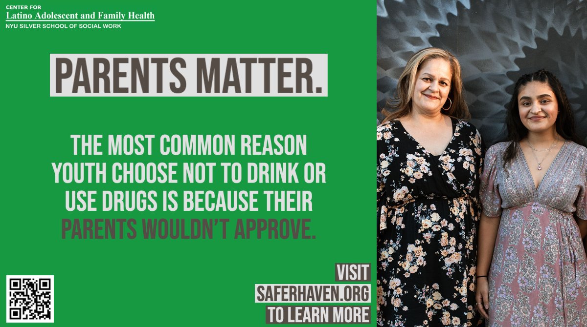 It’s a fact: parents matter when it comes to preventing underage drinking &amp; drug use. By talking to your youth about avoiding drugs &amp; alcohol, you can help make the South Bronx a #SaferHaven. Share your views at contact@saferhaven.org &amp; visit saferhaven.org to learn more