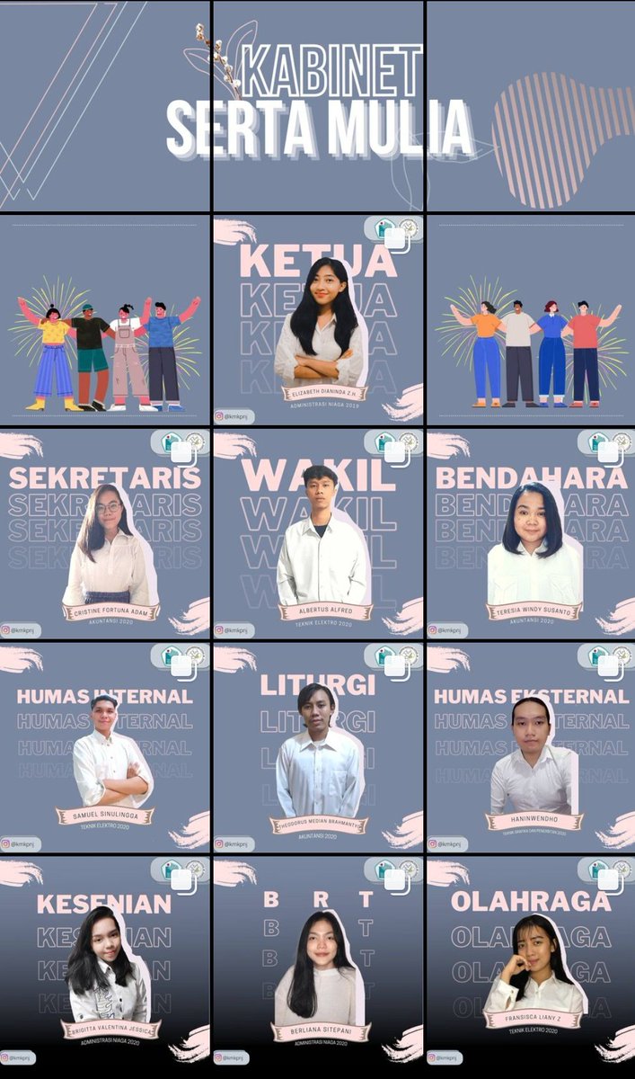 🌟😎 Shalom Keluarga 😎🌟

Back again with us, but there is something new!

NEW KABINET ALERT‼️

Here we goo!!
Kabinet Serta Mulia ✨

Nah berikut ini adalah kabinet KMK PNJ periode 2021 / 2022 👏🏻

KMK PNJ
2021/2022
Kabinet Serta Mulia
Possunt Quia Posse Videntur