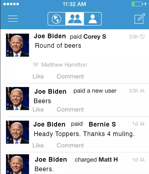 Joe Biden's secret Venmo account uncovers hundreds of payments to friends for "a round of beers"