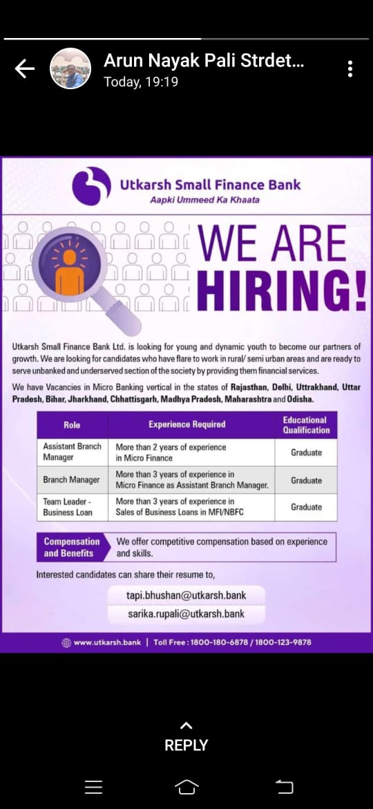 Shivany's tweet photo. If any one interested in this then please share CV to this number- 9438520291(Whatsapp) and mail to 04arun02@gmail.com. https://t.co/xp9e69FuuK