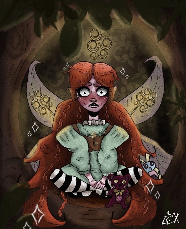 lexscottage's tweet photo. This is how I’ve been feeling in quarantine lately. With all my thoughts and my stuff animals hahah ✨🧚🏻‍♀️🧸this drawing took some turns but I feel good about the result. I’ve always wanted to combine creepy and cute so here is the first of that, finally! 🗝 #fairy #illustration https://t.co/2HmUCUet0W