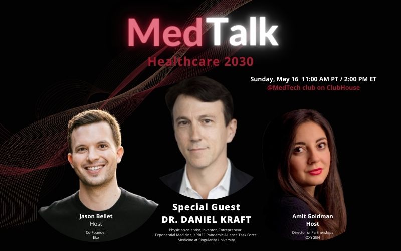 Amit Goldman (@amitgoldman_) on Twitter photo Join us tomorrow 11 AM PT
Healthcare 2030 with Dr. Daniel Kraft (Rec 🔴)
Physician-scientist and innovator, Dr. Daniel Kraft, joins Sunday MedTalk this week for a deep dive into the future of digital health
<a href="/jason_bellet/">Jason Bellet</a> <a href="/daniel_kraft/">Daniel Kraft, MD</a> <a href="/medtechclub/">MedTech Club</a>
LINK: joinclubhouse.com/event/m3gl6Kqr Join us tomorrow 11 AM PT
Healthcare 2030 with Dr. Daniel Kraft (Rec 🔴)
Physician-scientist and innovator, Dr. Daniel Kraft, joins Sunday MedTalk this week for a deep dive into the future of digital health
<a href="/jason_bellet/">Jason Bellet</a> <a href="/daniel_kraft/">Daniel Kraft, MD</a> <a href="/medtechclub/">MedTech Club</a>
LINK: joinclubhouse.com/event/m3gl6Kqr