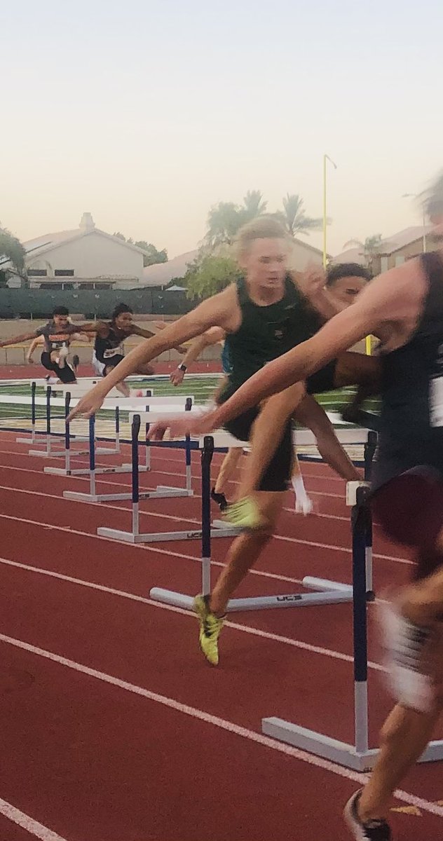 Cayden Camacho takes 6th in the 300 hurdles