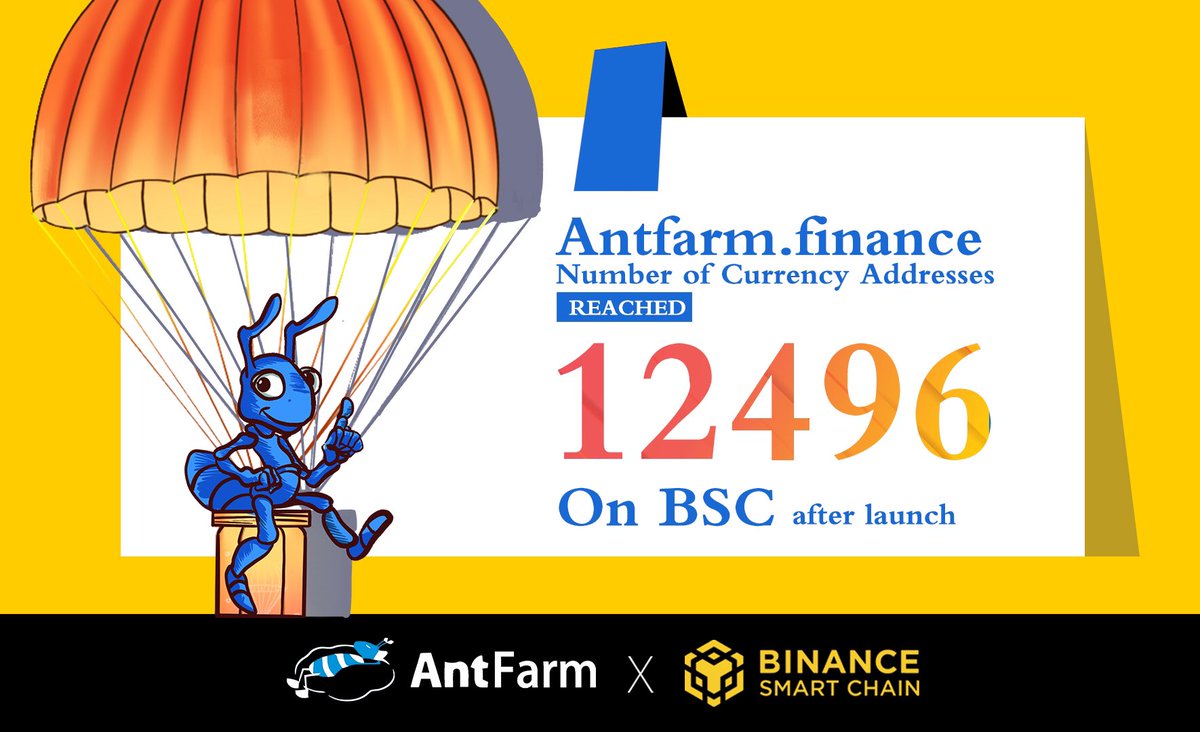 $ANT Address on <a href="/BSC/">🌙</a> has passed 12496 within just 13 hours!!! Thanks for the support from the community!!!

#BSC       #Binance       #Antfarm #DeFi  #Airdrop