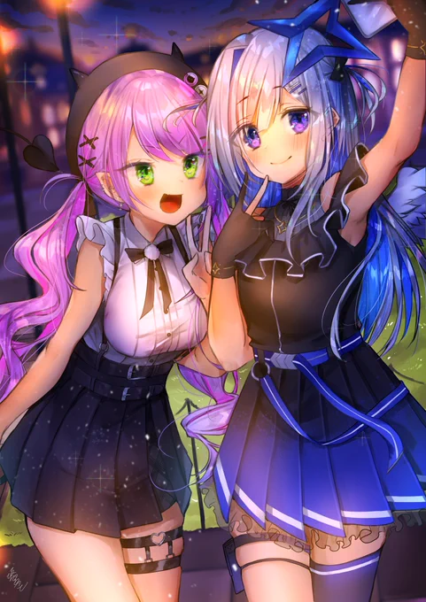自撮りしてる二人をかわいいな～って見たい #TOWART #かなたーと 