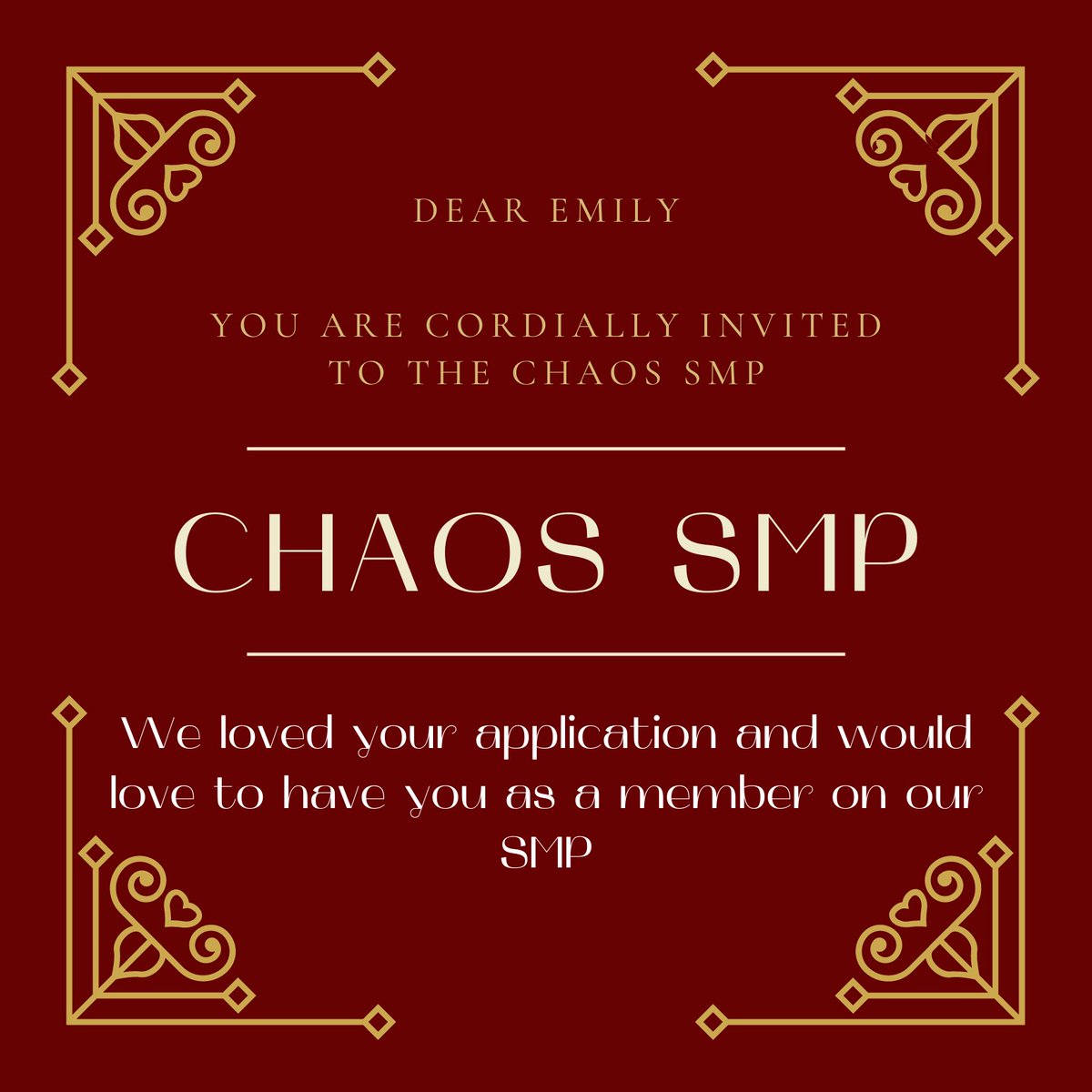 DeiftyFatCat's tweet photo. i saw other new members tweet this and felt left out lmaoo 
Anyways Emily chaos smp arc https://t.co/fM4OJQMS17