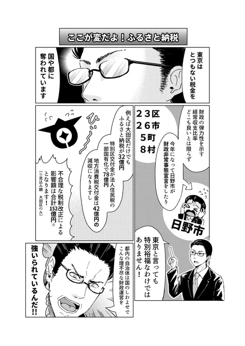 ふるさと納税の問題点について。
ふるさと納税は当初の制度趣旨から外れ、税金で名産品、特産品を買う制度に代わってしまっています。ふるさと納税によって本来住民サービス、福祉に代わるはずの財源が、特産品に代わってしまっているのです。 